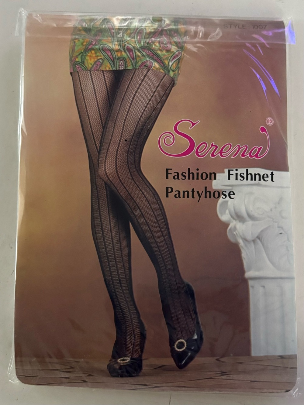 Vintage Serena Fashion Fishnet Pantyhose - White - One Size Most